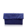 "DAISY" Python Clutch Bag, Matte Royal Blue, Size 20