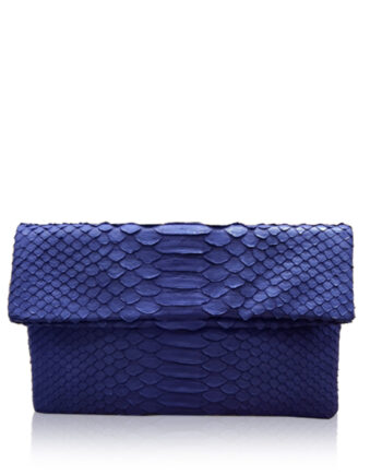 "DAISY" Python Clutch Bag, Matte Royal Blue, Size 20