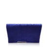 "DAISY" Python Clutch Bag, Matte Royal Blue, Size 20