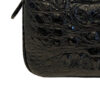 "DORADO" Crocodile Hornback Leather Sling Bag, Matte Black, Size 21