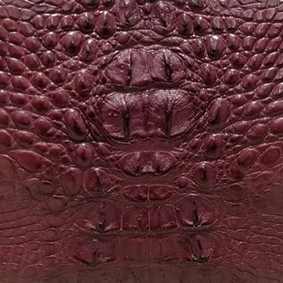 "DORADO" Crocodile Hornback Leather Sling Bag, Matte Purple, Size 21