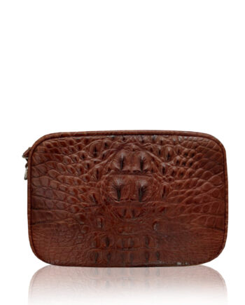 "DORADO" Crocodile Hornback Leather Sling Bag, Matte Modo, Size 21
