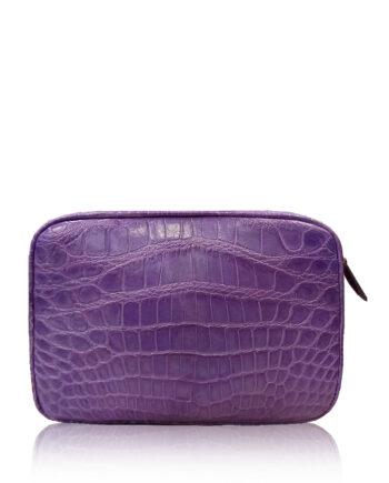 "DORADO" Crocodile Belly Leather Sling Bag, Matte Light Purple, Size 21