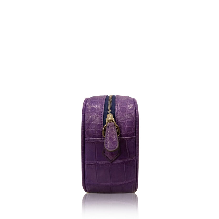 "DORADO" Crocodile Belly Leather Sling Bag, Matte Light Purple, Size 21