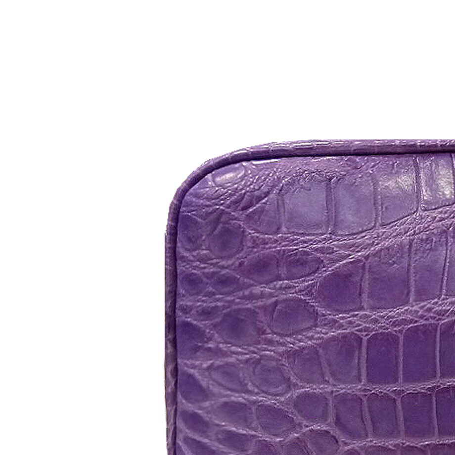 "DORADO" Crocodile Belly Leather Sling Bag, Matte Light Purple, Size 21