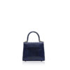 GOLDMAS Shiny Dark Blue Sea Snake Handbag, Size 10.5