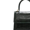 "BABY GOLDMAS" Shiny Dark Green Cobra Belly Handbag, Size 10.5