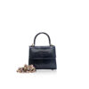 "BABY GOLDMAS" Shiny Navy Blue Cobra Belly Handbag, Size 10.5