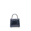 "BABY GOLDMAS" Shiny Navy Blue Cobra Belly Handbag, Size 10.5