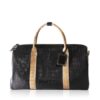 Travel Bag, crocodile Belly Leather, Black & Beige, Size 56 cm