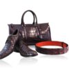 Travel Bag, crocodile Belly Leather, Burgundy, Size 56 cm