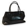 "DOCTOR" Crocodile Belly Leather Shoulder Bag, Black, Size 55 cm