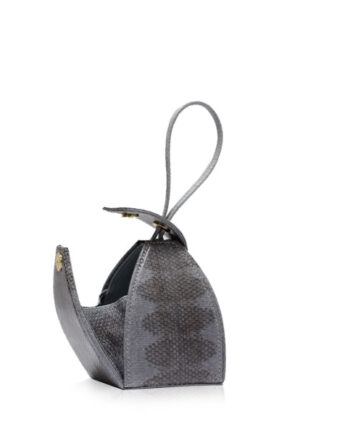 “BABY MARIA” Grey & Black Sea Snake Sling Bag, Size 8.5 cm
