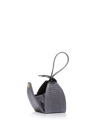 "BABY MARIA" Matte Grey Cobra Belly Sling Bag, Size 8.5 cm