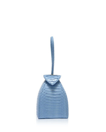 "BABY MARIA" Matte Light Blue Cobra Belly Sling Bag, Size 8.5 cm