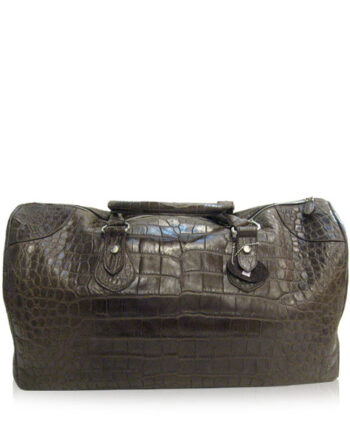 Travel Bag, Crocodile Belly Leather, Black, Size 57 cm