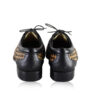 Calf Knitted Leather Lace Up Shoes, Black & Beige