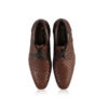 Calf Knitted Leather Lace Up Shoes, Brown