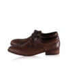 Calf Knitted Leather Lace Up Shoes, Brown