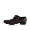 Calf Knitted Leather Lace Up Shoes, Dark Brown