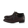 Calf Knitted Leather Lace Up Shoes, Dark Brown