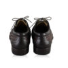 Calf Knitted Leather Lace Up Shoes, Dark Brown