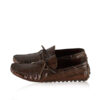 Cobra Belly Leather Moccasin Shoes, Matte Brown