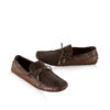 Cobra Belly Leather Moccasin Shoes, Matte Brown