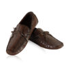 Cobra Belly Leather Moccasin Shoes, Matte Brown