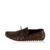 Cobra Belly Leather Moccasin Shoes, Matte Brown