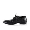 Crocodile Leather Dress Shoes, Matte Black