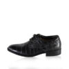 Crocodile Leather Dress Shoes, Matte Black