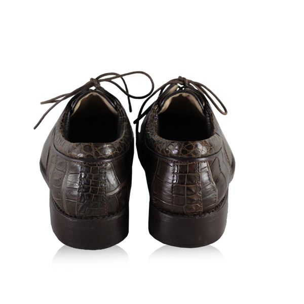 Crocodile Leather Dress Shoes, Matte Brown
