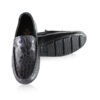 Crocodile Leather Moccasin, Matte Black