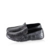 Crocodile Leather Moccasin, Matte Black