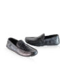 Crocodile Leather Moccasin, Matte Black