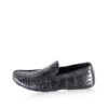 Crocodile Leather Moccasin, Matte Black