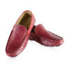 Crocodile Leather Moccasin, Matte Red