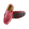 Crocodile Leather Moccasin, Matte Red