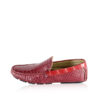 Crocodile Leather Moccasin, Matte Red