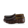 Crocodile Leather Moccasin Shoes, Matte Brown