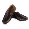 Crocodile Leather Moccasin Shoes, Matte Brown