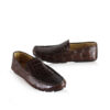 Crocodile Leather Moccasin Shoes, Matte Brown