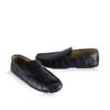 Crocodile Leather Moccasin Shoes, Matte Dark Blue