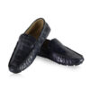 Crocodile Leather Moccasin Shoes, Matte Dark Blue