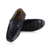 Crocodile Leather Moccasin Shoes, Matte Dark Blue