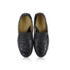 Ostrich Leather Moccasin Shoes, Black