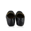 Ostrich Leather Moccasin Shoes, Black