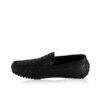 Python Leather Moccasin Shoes, Black