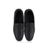 Python Leather Moccasin Shoes, Black